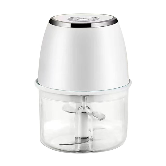 Garlic Masher Electric Stainless Steel 6-Blade Grinder with 1200 mAh Rechargeable Battery and Ergonomic Concave Design