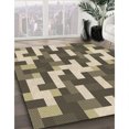 thumbnail image 3 of Ahgly Company Tapis d'Intérieur Lavable en Machine Carré Transitionnel Marron Café, 6 Pieds Carré, 3 of 7