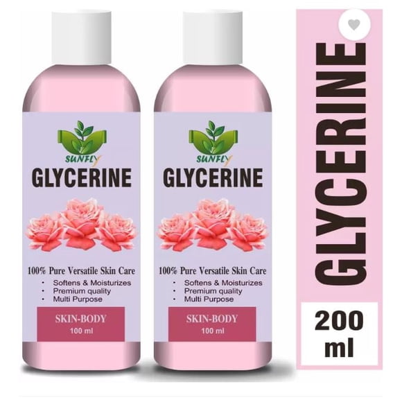 Sunfly 100% Pure & Natural Glycerine for Beauty and Skin Care- (100ML Each )Face Wash