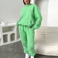thumbnail image 4 of PEZHADA Fall Savings Women 2 Piece Outfits Sweatsuit Set Oversized Long Sleeve Hooded Sweatshirt with Pockets Drawstring Sweatpant Lounge Set Tracksuit Green, 4 of 5