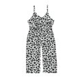 thumbnail image 1 of FOCUSNORM Girls Summer Sleeveless Romper Leopard High Waist Lace-up V Neck, 1 of 5