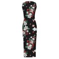 thumbnail image 5 of Womens Sleeveless Tight Maxi Dress Side Slit Drawstring Ruched Slim Fit Tank Dress U Neck Summer Club Beach Sun Dresses, 5 of 5