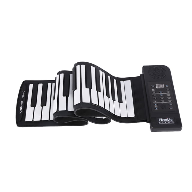 Portable Electronic Hand Roll Piano, 61 Keys Roll-Up Flexible Electronic Piano Keyboard With One-Button Teaching Function Digital Music Keyboard Piano For Beginners And Kids