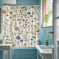 thumbnail image 4 of TIELUTT Rideau de Douche en Tissu Taille de Rideau de Douche Beige Japonais Rideaux de Douche pour Salle de Bain et Rideaux de Douche Turquoise pour Salle de Bain Doublure de Rideau de Douche Transparente Robuste Rideau de Douche avec Ventouses et, 4 of 5