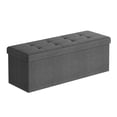 thumbnail image 1 of SONGMICS 43 Inches Folding Storage Ottoman Bench, Storage Chest, Foot Rest Stool, Dark Gray, 1 of 6