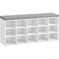 thumbnail image 1 of Boutique Home Shoe Bench with Cushion and Storage - White and Gray, 1 of 5