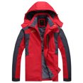 thumbnail image 1 of LSLJS Mens Manteau d'Hiver Épais en Velours à Capuche Protection contre le Vent Extérieur (Rouge, XXXXL), 1 of 3