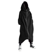 Men's Solid Color Personality Dark Style Full Body Zipper Long Hooded Sweater Jacket Mens Thick Sweatshirt Mens Zip up Hoodie Sweatshirt 50/50 Hoodie Boys Hoodie Mens Pullover Hoodie Sweatshirt Young