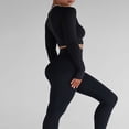 thumbnail image 4 of Ladies‘ Thumb Hole Long Sleeve Yoga Shirt with Cropped Design for Workouts, 4 of 6