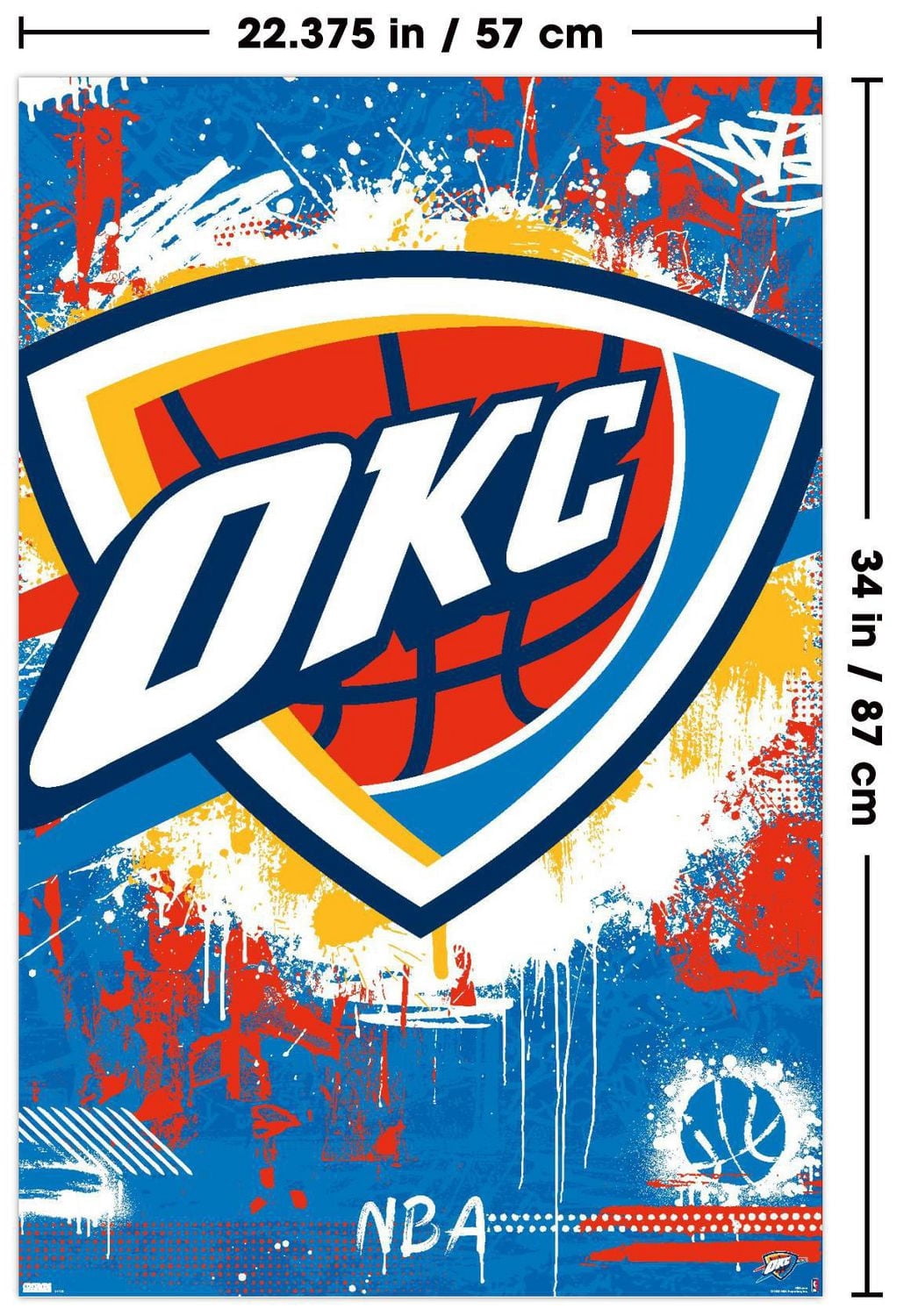 NBA Oklahoma City Thunder - Maximalist Logo 23 Wall Poster, 22.375" x 34"