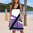 thumbnail image 4 of Penkiiy Robes pour Femmes pour Vacances à la Plage Été Boho Robe d'Été avec Poches T-Shirts Col en V Robes Débardeurs S Violet, 4 of 6