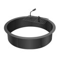 thumbnail image 1 of KFFKFF Fire Pit Circle, BBQ Fire Ring Combo, 35-In Outer/31-In Inner Diameter, 8.5in Tall, Carbon Steel DIY Campfire Circle, Above/In-Ground Use, Ideal for Outdoor Camping, Bonfires, 1 of 9