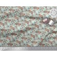 thumbnail image 2 of Soimoi Velvet Fabric Leaves & Tiger Jungle Printed Fabric 1 Yard 58 Inch Wide, 2 of 3
