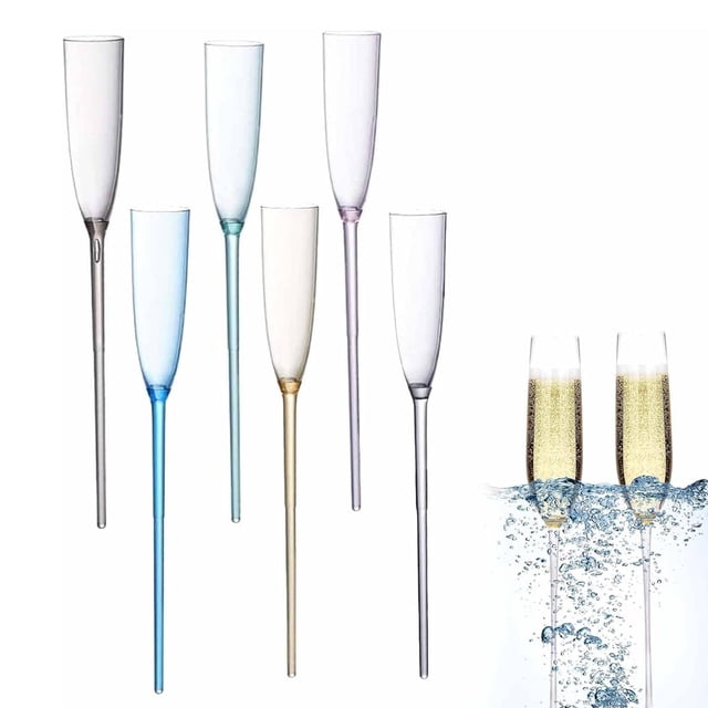 Floating Pool Champagne Glasses for Outdoor Celebrations - 6oz Floating Glassware for Water Parties Set 6 6PCS