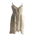 thumbnail image 4 of Robe Maxi Midi Bohème en Dentelle pour Femmes Été à Col en V à Bretelles Spaghetti à Fleurs Longues Robes Tenue de Plage Robe d'Été, 4 of 5