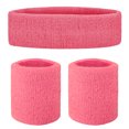 thumbnail image 1 of GOGO Sweatband Set Sports Athletic Exercise Headband Wristband Set Pink, 1 of 8