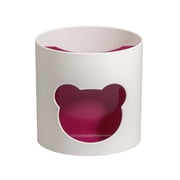 pstuiky Cute Bear Pen Holder 3-Compartment Desktop Organizer Plastic Storage Cup for Pencils & Office Supplies 4.33X4.29 Inch Desk Accessory Hollow Design for Easy Access