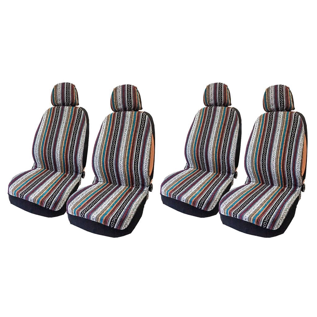 4pcs Fro Seat Covers Headrest Sets for Sedan Car Truck SUV Van Standard Seats