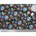 thumbnail image 2 of Soimoi polyester Crepe Fabric Leaves & Rose Floral Printed Fabric 1 Yard 52 Inch Wide, 2 of 3