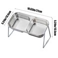 thumbnail image 3 of TopLLC Stainless Steel Kitty Bowl Kitty Food Bowl Dog Kitty Water Bowl Rice Food And Water Integrated Non Knocks And Neck Protection Stainless steel cat basin, 3 of 6