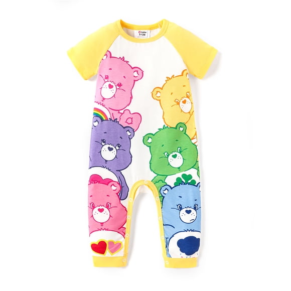 Care Bears Baby Boys Girls Jumpsuit Short Sleeve Long Romper Size 0/3-18M