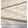 thumbnail image 3 of Soimoi White Viscose Chiffon Fabric Square Geometric Printed Fabric 1 Yard 42 Inch Wide, 3 of 3