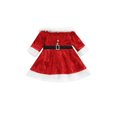 thumbnail image 1 of FOCUSNORM Christmas Kids Girls Sequin Dress, Long Sleeve Off Shoulder Rhinestone Dress, 1 of 8