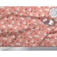 thumbnail image 2 of Soimoi Orange Rayon Fabric Mushroom,Oaknut & Rabbit Animal Print Fabric by The Yard 42 Inch Wide, 2 of 4