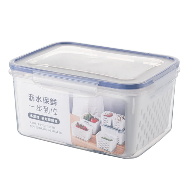 Food Storage Containers with Airtight Lid & Colander Fresh Produce Saver Container Fridge Organizers Fruit and Vegetable Storage for Refrigerator Lettuce Keepers Salad Berry Container