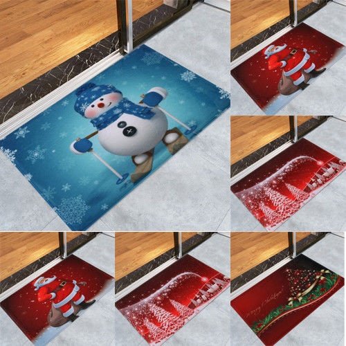 Home Decor Merry Xmas Area Rug Carpet Bathroom Floor Mat Dining Room Christmas