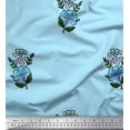 thumbnail image 1 of Soimoi Polyester Crepe Fabric Leaves & Floral Block Print Fabric by Yard 52 Inch Wide, 1 of 3