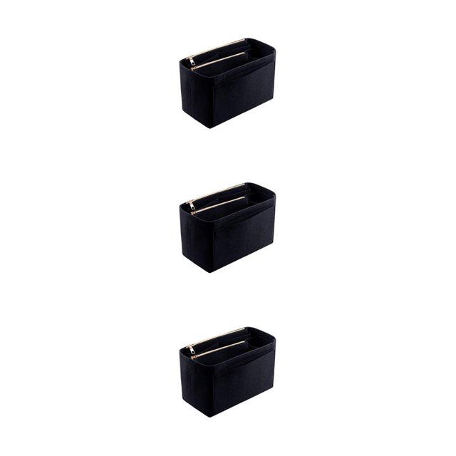 Baohd Fashionable Felt Insert Bag For Women Travel Companion Multi Grid For Partition Storage And Wide black S 22*11*13cm 3Set