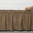 thumbnail image 3 of Bed Skirt Polyester Wrap Around Dust Ruffle 15 Inch Brown King:200 x 203cm, 3 of 8