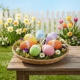 thumbnail image 2 of Easter Decorations for the Home 6 Pack Colorful Lace Design Easter Eggs for Tabletop and Courtyard Display, 2 of 7