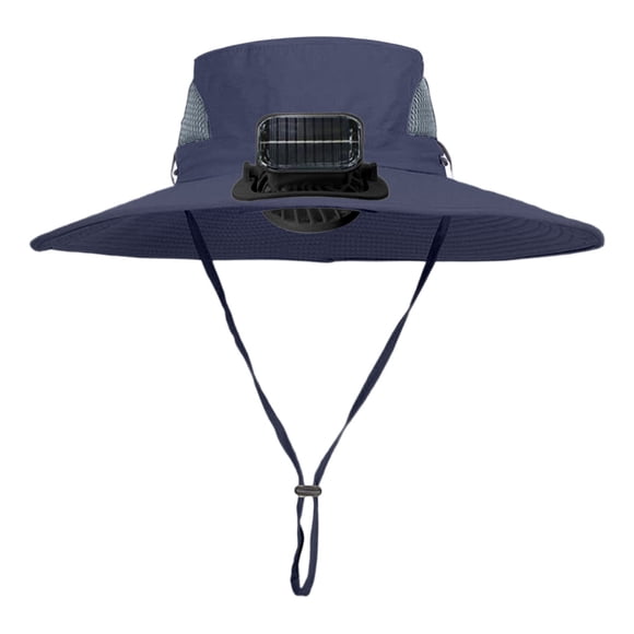 FHBVT Ventilateur Solaire Pare-Soleil Double Solaire Recharge USB 3 Vitesses Vent Protection UV Agriculture Voyage Tenue Quotidienne Léger Respirant Chapeau Frais pour Plein Air Loisirs Randonnée Jardinage Pêche Cyclisme Pare-Soleil