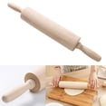 thumbnail image 1 of Qonioi 17 Inch Wooden Rolling Pin with Rotating Handles, Ergonomic Dough Roller for Baking, Smooth Non-Stick Wooden Rolling Pin for Pizza Pastries Bread Cookies, Multi-Functional Kitchen Tool for, 1 of 7
