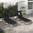 thumbnail image 2 of Outsunny 2 Pcs Chaise Longue d'Extérieur Réglable, Chaise Longue Pliante de Jardin, 2 of 10