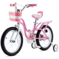 thumbnail image 1 of RoyalBaby Vélo pour Fille Princesse 14 Pouces avec Roues Stabilisatrices, Cygne/rose Classique, 1 of 12