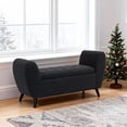 thumbnail image 2 of HOMCOM Banc de Rangement Rembourré, Banc Ottoman Moderne avec Accoudoirs, Noir, 2 of 10