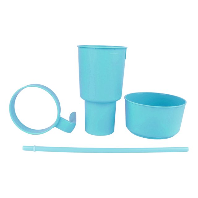 Gobelet avec Bol à Collation Gobelet Gobelet Dessus Bol à Collation Gobelet à Boisson 2 en 1 Gobelet à Collation avec Paille Gobelet à Collation Étanche Gobelet Réutilisable pour Collation et Boisson