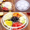 thumbnail image 2 of 10 Pcs Round Plastic Appetizer Tray with Lid Divided Serving Tray  Disposable Food Storage Containers  Plastic Tray Storage  Kids Snack  Fruit Platter Vegetable Trays for Party and Buffet, 2 of 5