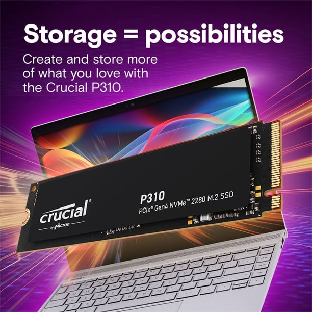 Crucial P310 M.2 2280 2TB PCI-Express 4.0 x4 NVMe 3D NAND Internal