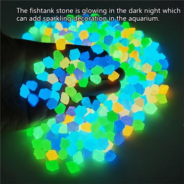 200 Pieces Luminous Stones Garden Pebbles Fishtank Decoration Outdoor Yard Rock Aquarium Dark Decorative Lawn Ornament Outdoor Yard White