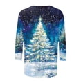 thumbnail image 5 of Wiyuqeen T-Shirts de Noël à Col Rond pour Femmes 2024 Hauts Grande Taille T-Shirts à Imprimé Glitter Tree T-Shirts Classiques à Manches 3/4 T-Shirts de Noël T-Shirts Graphiques pour Noël, 5 of 5