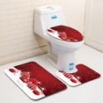 thumbnail image 2 of 3PCS Bath Rug Set Fashionable Christmas Print Washable Toilet Rug Toilet Lid Cover for Bathroom, 2 of 3