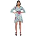 thumbnail image 1 of Moomaya Printed Ruffle Style Above Knee Length Bridesmaid Robe Rayon Bathrobes, 1 of 5