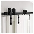 thumbnail image 2 of Bypass Sliding Double Door Hanging Roller Track Barn Door Hardware, J-Shaped Door Accessory ,Sturdy and Durable, 2 of 6
