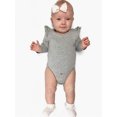 thumbnail image 3 of Newborn Baby Girl Boy Ruffled Long Sleeve Romper Solid Color Casual Bodysuit Spring Fall Clothes, 3 of 6