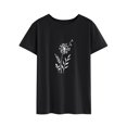thumbnail image 3 of T-shirt Uni à Manches Courtes Imprimé Pissenlit pour Femme, 3 of 6
