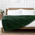 thumbnail image 4 of PAVILIA Super Soft Fleece Throw Blanket Twin Emerald Green, Fuzzy Plush Flannel Throw, Warm Cozy Ribbed Microfiber Blanket for Sofa Couch Bed, Lightweight Striped Blanket, Green, 60x80, 4 of 9